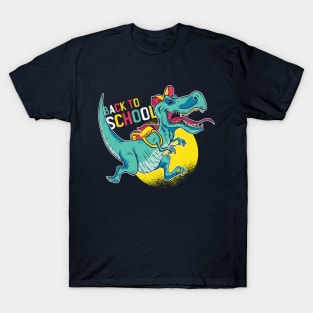 Back to school, Funny Dinosaur going to school T-Shirt